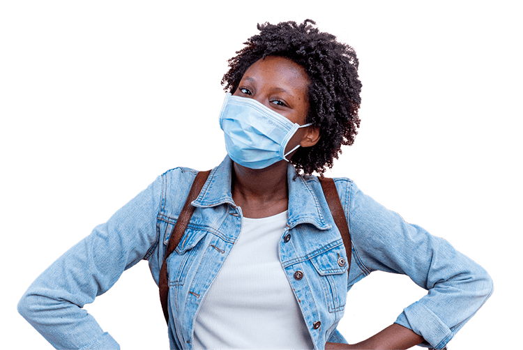 woman with covid mask