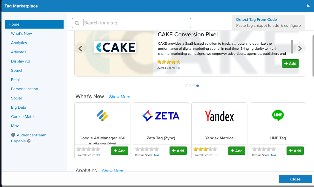 Tealium iQ Feature - Marketplace